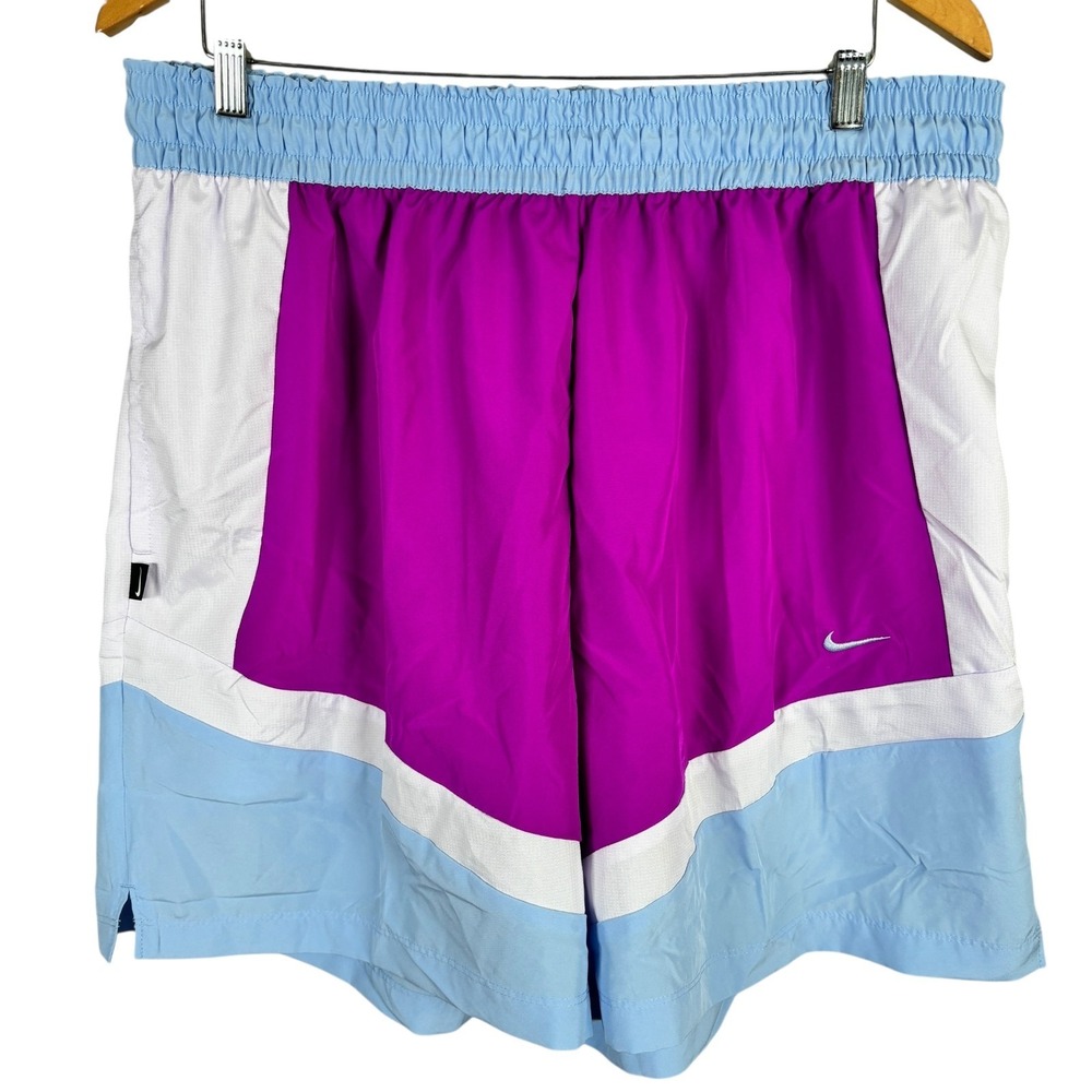NEW Nike Icon Basketball Shorts Athletic 6" Inseam HJ6351-551 Mens XL Purple $45